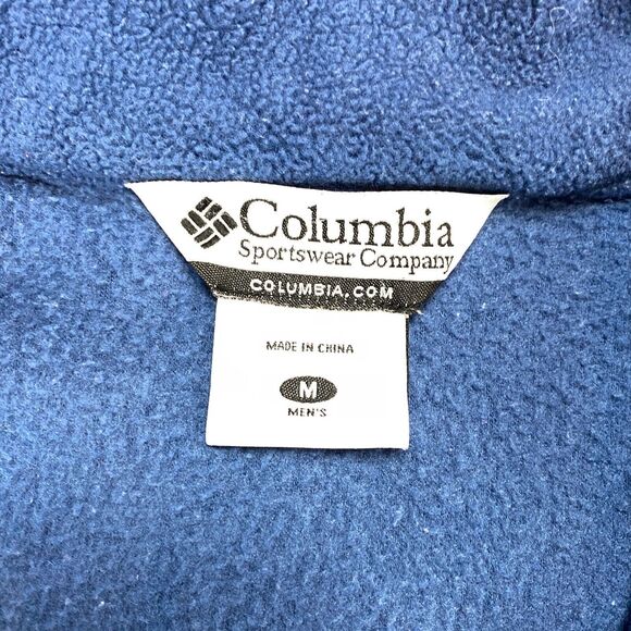 Columbia Vest Men's Medium Blue Fleece Polyester Logo Sleeveless Full Zipper - Picture 4 of 9